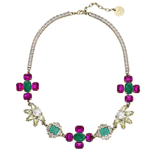 Crystal statement necklace with colorful charms - Anton Heunis