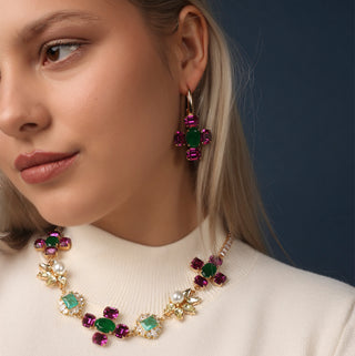Crystal statement necklace with colorful charms - Anton Heunis