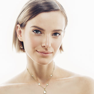 Golden necklace with crystal details and pendant - Anton Heunis