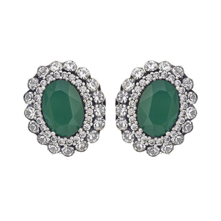 Silver earrings with green gems - Anton Heunis