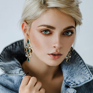 Statement diamond shape multicolor earrings - Anton Heunis