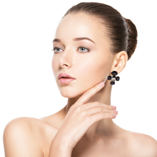 Black crystal cross earrings - Anton Heunis