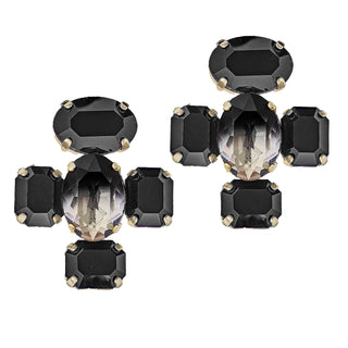 Black crystal cross earrings - Anton Heunis