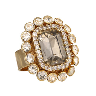 Gold ring with crystal details adjustable - Anton Heunis