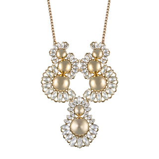 Geometric gold necklace with crystals - Anton Heunis