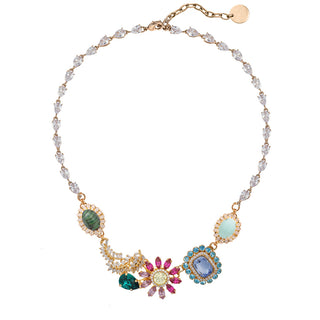 Crystal chain necklace with colorful and floral details - Anton Heunis