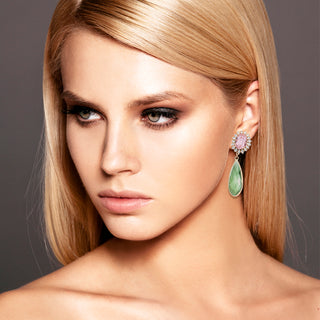 Pink and green drop statement earrings - Anton Heunis