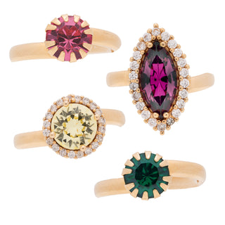 Set of golden rings with colorful stones - Anton Heunis
