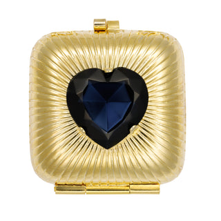Golden locket long necklace with blue heart stone - Anton Heunis