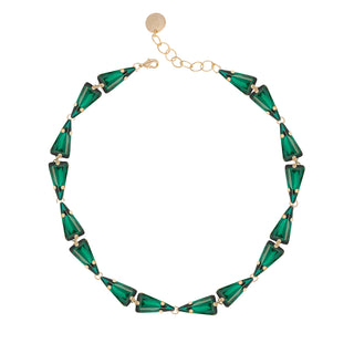 Anton Heunis - Emerald sparkly triangle choker