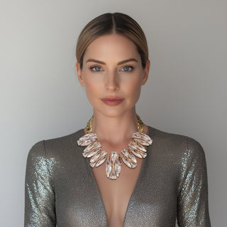 Anton Heunis - Gold necklace with chunky crystals