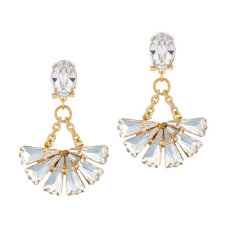 Anton Heunis - Gold statement earrings with crystal flower