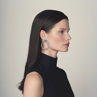 Anton Heunis - Silver hoops with crystals and a fan-shaped crystal top