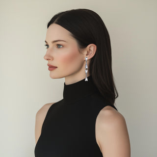 Anton Heunis - Cascade of tiny silver triangle crystals earrings