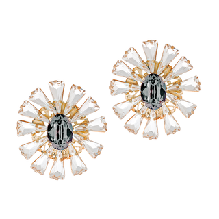 Anton Heunis - Statement gold flower with crystals earrings