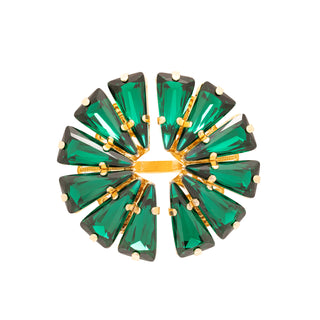 Anton Heunis - Round gold ring with green crystals