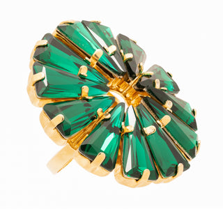 Anton Heunis - Round gold ring with green crystals
