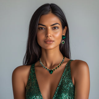 Emerald heart stone statement necklace - Anton Heunis