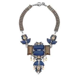 Silver and blue statement large necklace - Anton Heunis