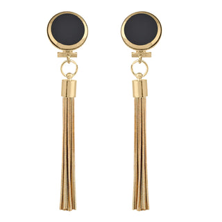 Onyx earrings with golden tassel - Anton Heunis