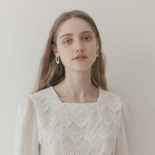 Delicate gold hoops with tiny pearls - Anton Heunis