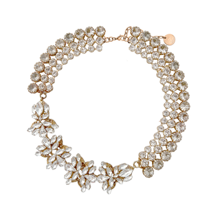 Anton Heunis - Asymmetric gold and crystal necklace with flower details