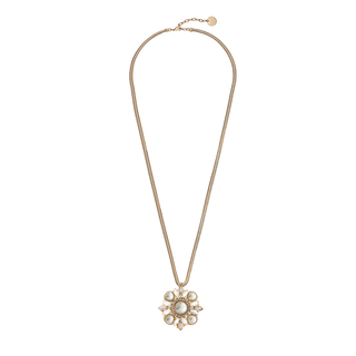 Anton Heunis - Gold necklace with pearl flower pendant