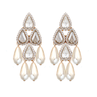 Anton Heunis - Pyramid statement earrings with crystals and pearls