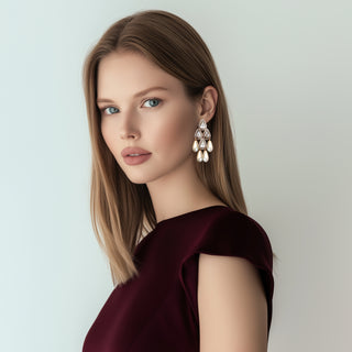 Anton Heunis - Pyramid statement earrings with crystals and pearls