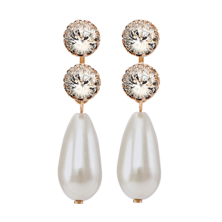 Anton Heunis - Double crystal top with long pearl drop earrings
