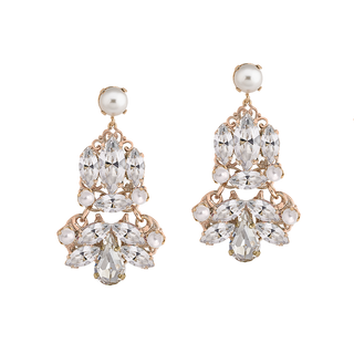 Anton Heunis - Statement crystal floral design with pearl top earrings