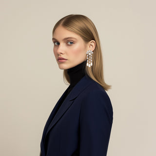 Anton Heunis - Chandelier crystal statement earrings with pearl drops