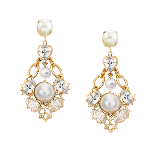 Anton Heunis - Chandelier gold earrings with crystals and pearls