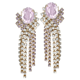 Pink cascade statement earrings with crystals - Anton Heunis