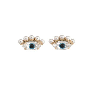 Dainty eye earrings with crystals and pearls - Anton Heunis