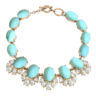 Statement turquoise necklace with pearl details - Anton Heunis