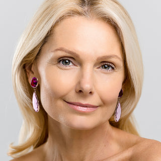Fucshia earrings with rose drop - Anton Heunis