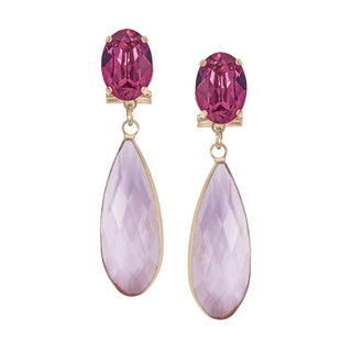 Fucshia earrings with rose drop - Anton Heunis