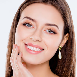 Yellow drop earrings with crystal drop - Anton Heunis