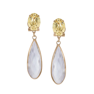Yellow drop earrings with crystal drop - Anton Heunis
