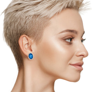 Blue button earrings with crystals - Anton Heunis