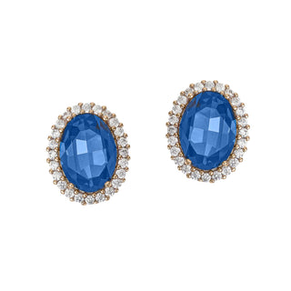 Blue button earrings with crystals - Anton Heunis