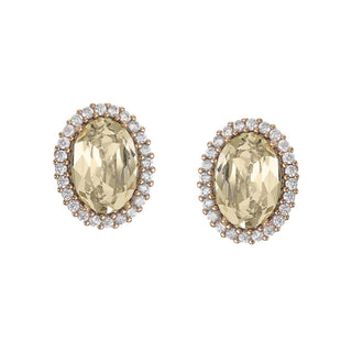 Yellow button earrings with crystals - Anton Heunis
