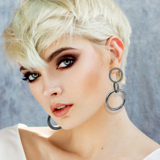 Triple hoop earrings in black - Anton Heunis
