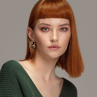 Bubble golden earrings with pavé balls - Anton Heunis