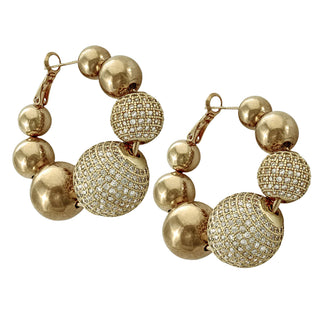 Bubble golden earrings with pavé balls - Anton Heunis