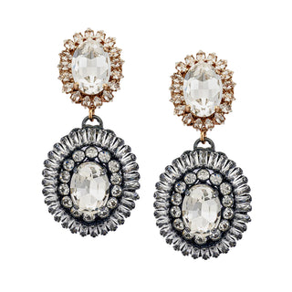 Mixed metals drop earrings with crystals - Anton Heunis
