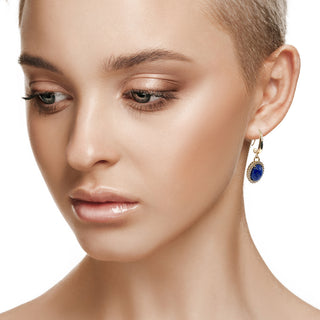 Lapislazuli drop earrings with golden hook - Anton Heunis