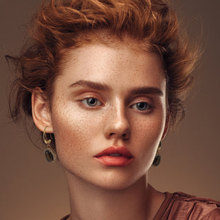 Tiger's eye earrings with golden hook - Anton Heunis