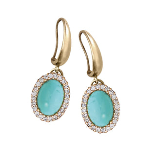 Turquoise earrings with golden hook - Anton Heunis